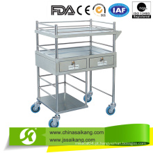 Trolley de medicina hospitalar de aço inoxidável para uso (CE / FDA / ISO)